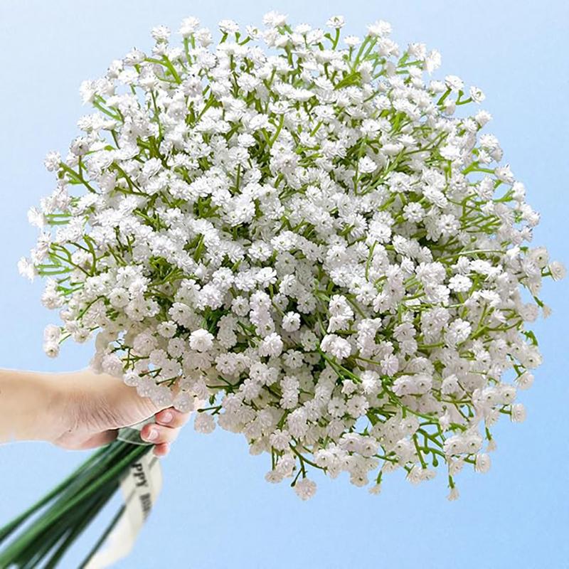 

52cm White Artificial Gypsophila Flowers Bouquet Fake Flower Heads Party Home Decoration Photography Props Plant Wedding Decor 1Pcs белый