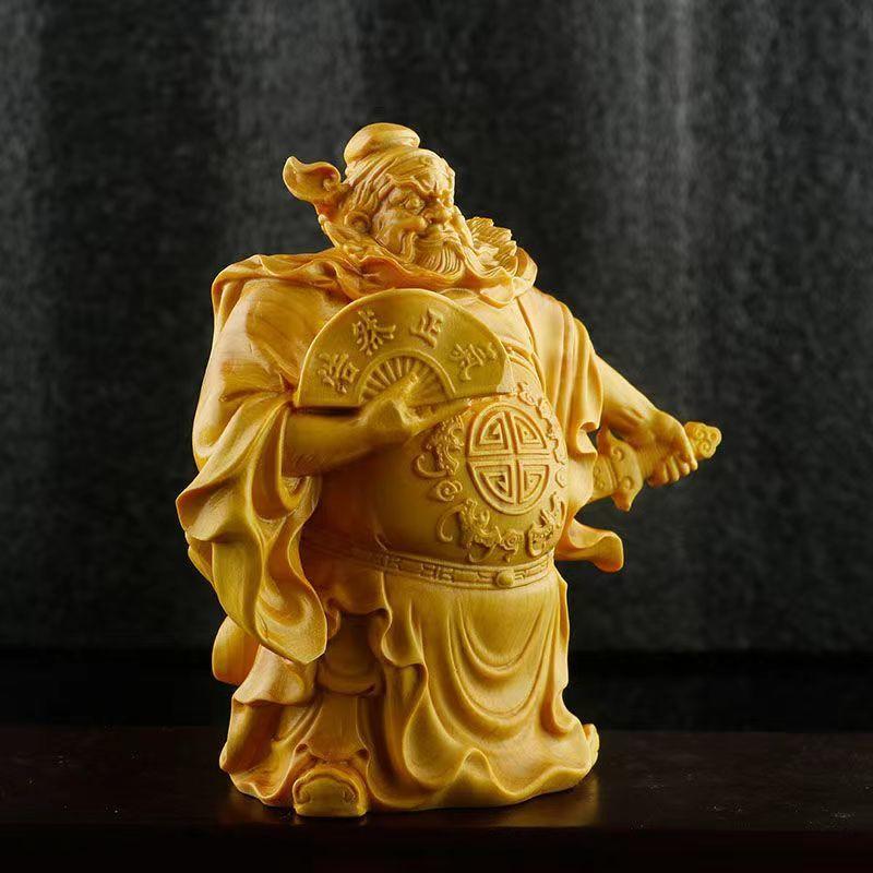 wood carved handlebars, domineering and auspicious, Zhong Kui character decorations, demonic and demonic control, and exquisite
