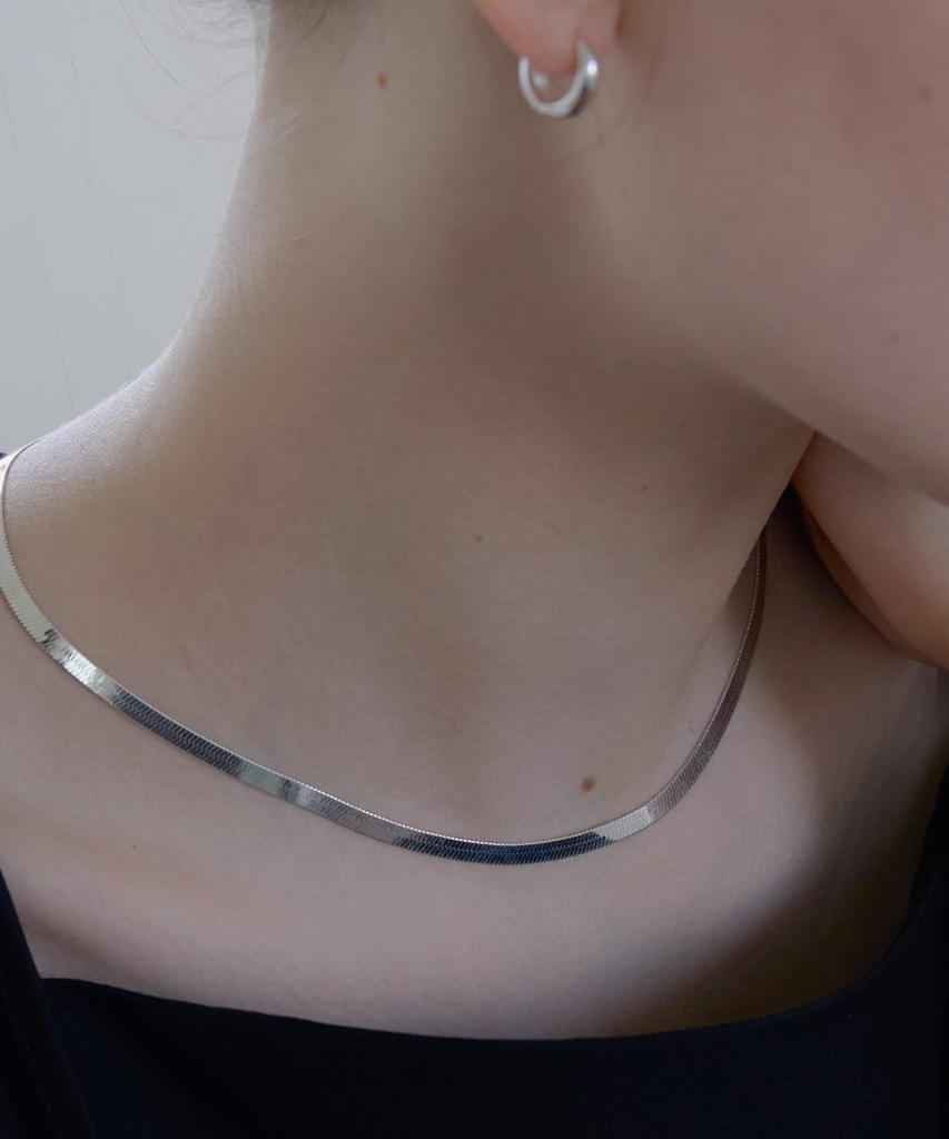 Alleun Silver 925 Flat Snake Chain Necklace