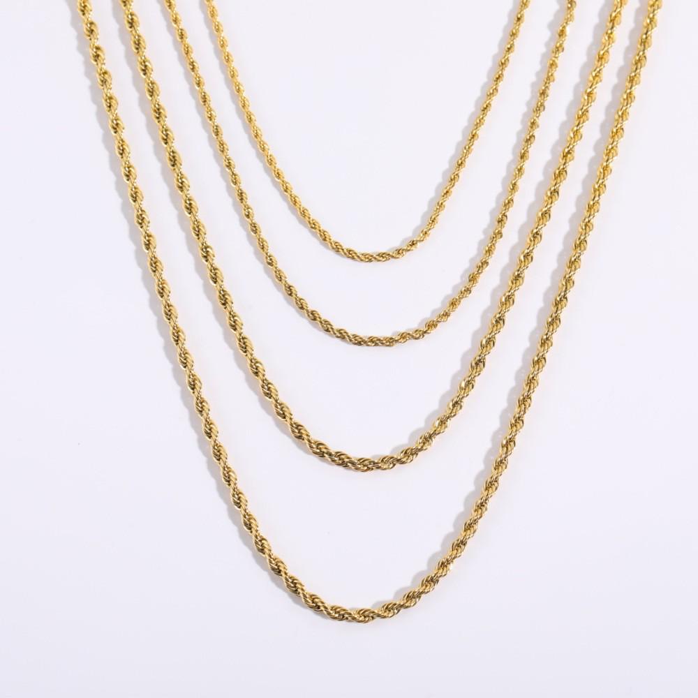 18K Gold Plated Stainless Steel Twist Chain Necklace