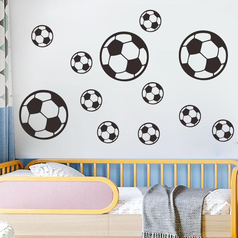 Minimalist Soccer Boy Wall Stickers, Inspirational Sports Self-Adhesive Decals for Boy's Room, Classroom, Gym and Commercial Space