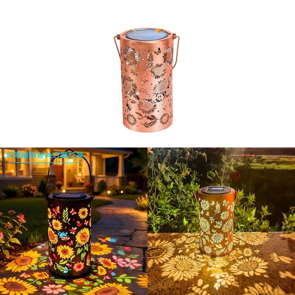 Sonnenblumen-Solar-Gartenleuchte mit Metallskulptur für die Außendekoration des Gartens
