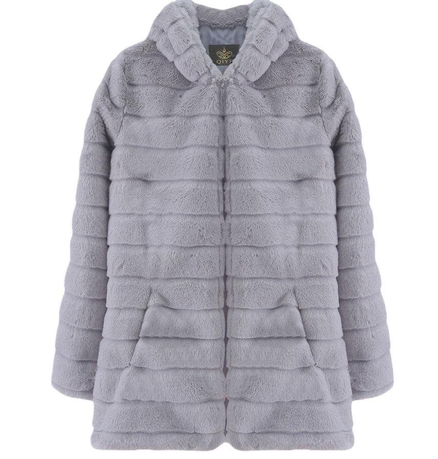 New fur autumn and winter imitation fur imitation mink medium and long hooded fur jacket women's coat