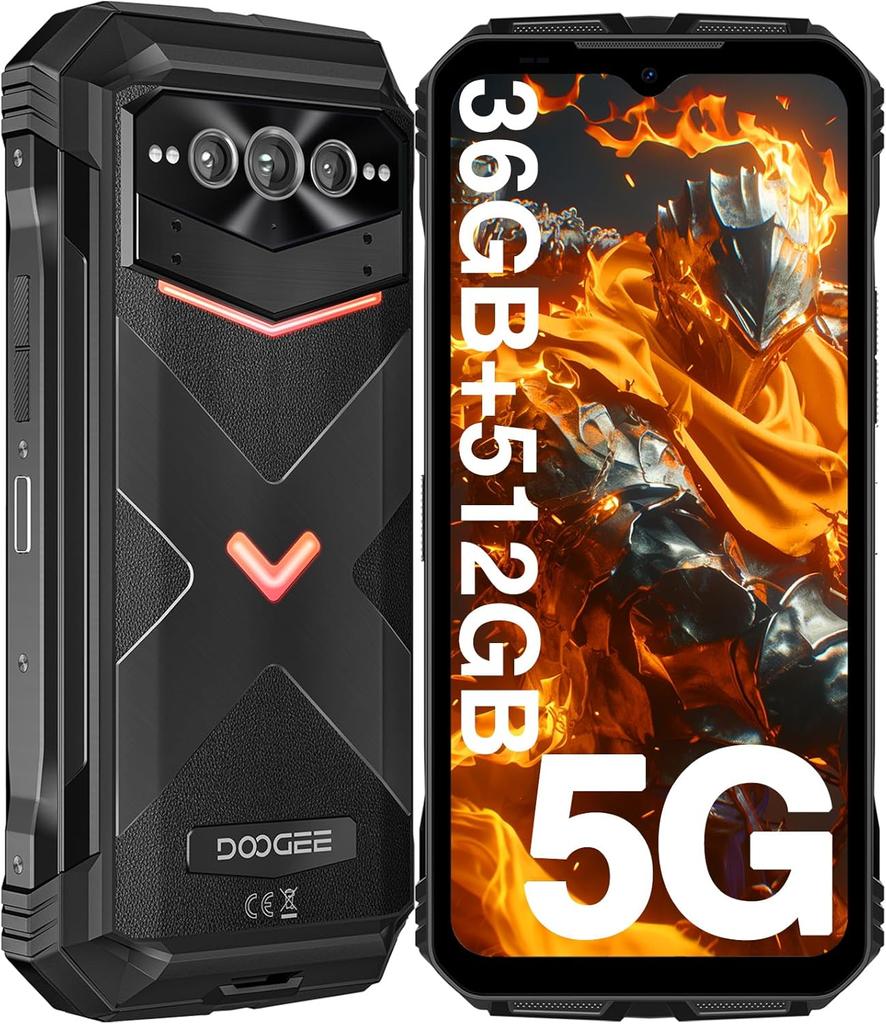 DOOGEE V Max Plus Cell phone 6.58" HD+ Display, 120Hz 36GB(16+20) 512GB, 200MP Ai Camera 22000mAh Battery  Android 14