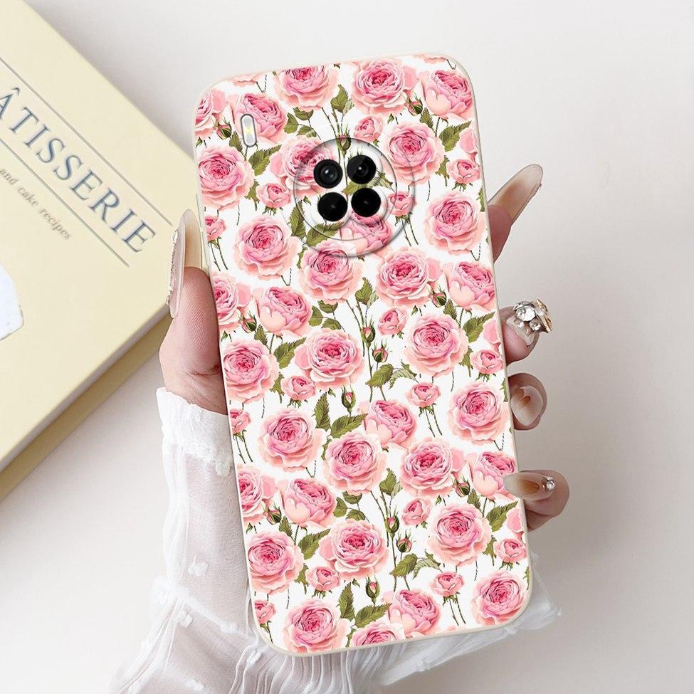 For Huawei Y9a Case Fashion Cute Cartoon Luxury Flowers Silicone Back Cover For Huawei Y9a Phone Case Shockproof Bumper FRL-L22