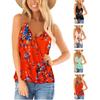 Summer New Women's V-neck Printed Ruched Sleeveless Crop Tank Top Casual Fashion Vest For Women