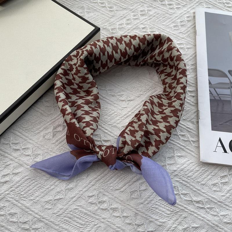 58*58cm Baumwoll-Quadrat-Schal Bandana, Kopfbedeckungen für Frauen, Kopftuch Taschentuch, Quadratischer Schal Stirnband, Vielseitige Schals für Frauen