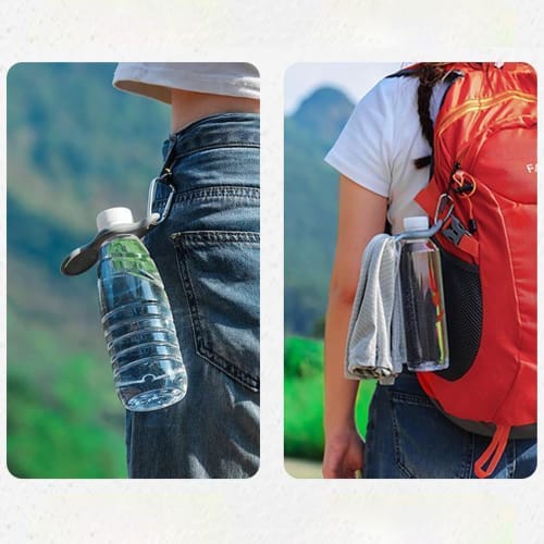 BIUTEFOR Water Bottle Holder Carabiner Set of 4, Bottle Strap, Towel Holder for Mountaineering, Hiking, and Camping