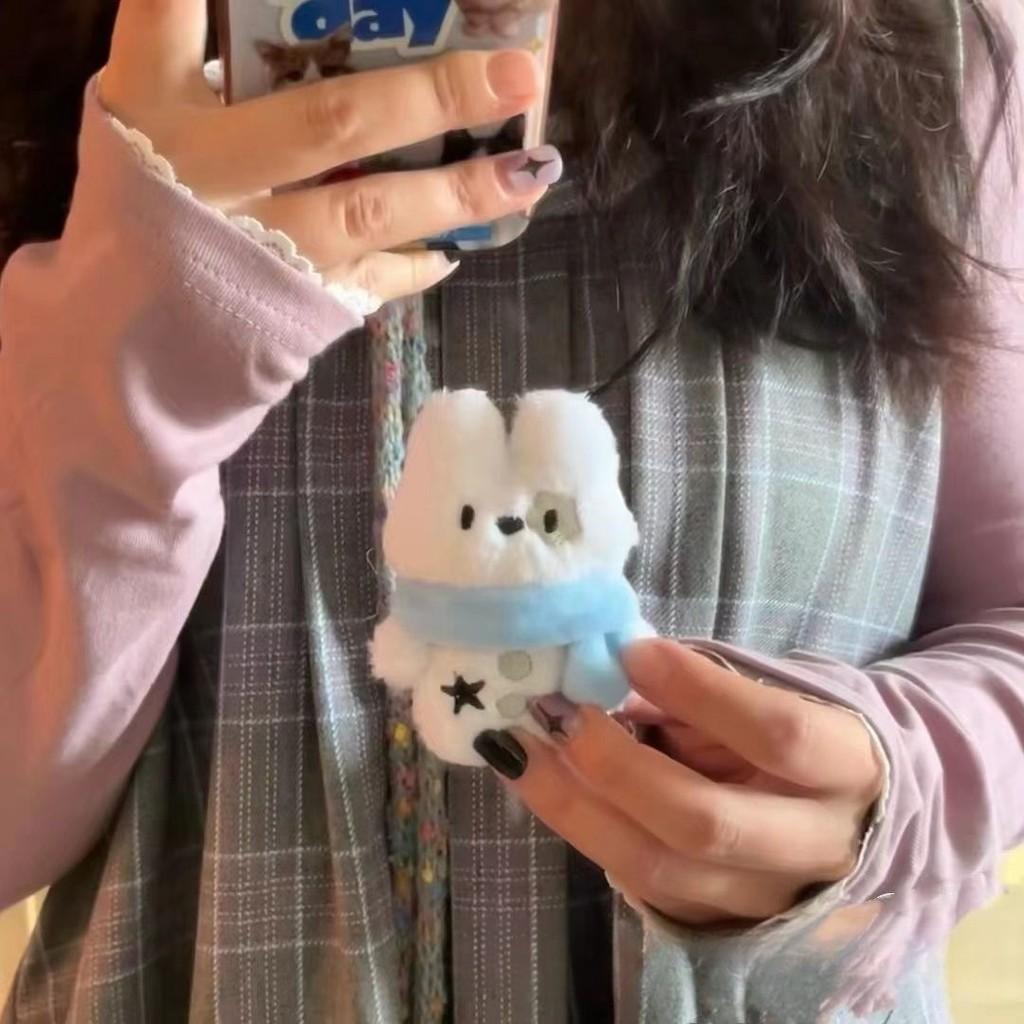 Breloc cu pandantiv cu stea albastră și eșarfă, drăguț West Highland, păpușă de pluș, jucărie, rucsac, farmece