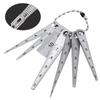 7 Pcs Stainless Steel Feeler Gauge Set 0.1-20mm Clearance Ruler for Cylindrical Bore Taper Welding Hole Inspection Tool