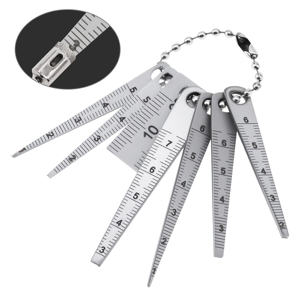 7 Pcs Stainless Steel Feeler Gauge Set 0.1-20mm Clearance Ruler for Cylindrical Bore Taper Welding Hole Inspection Tool