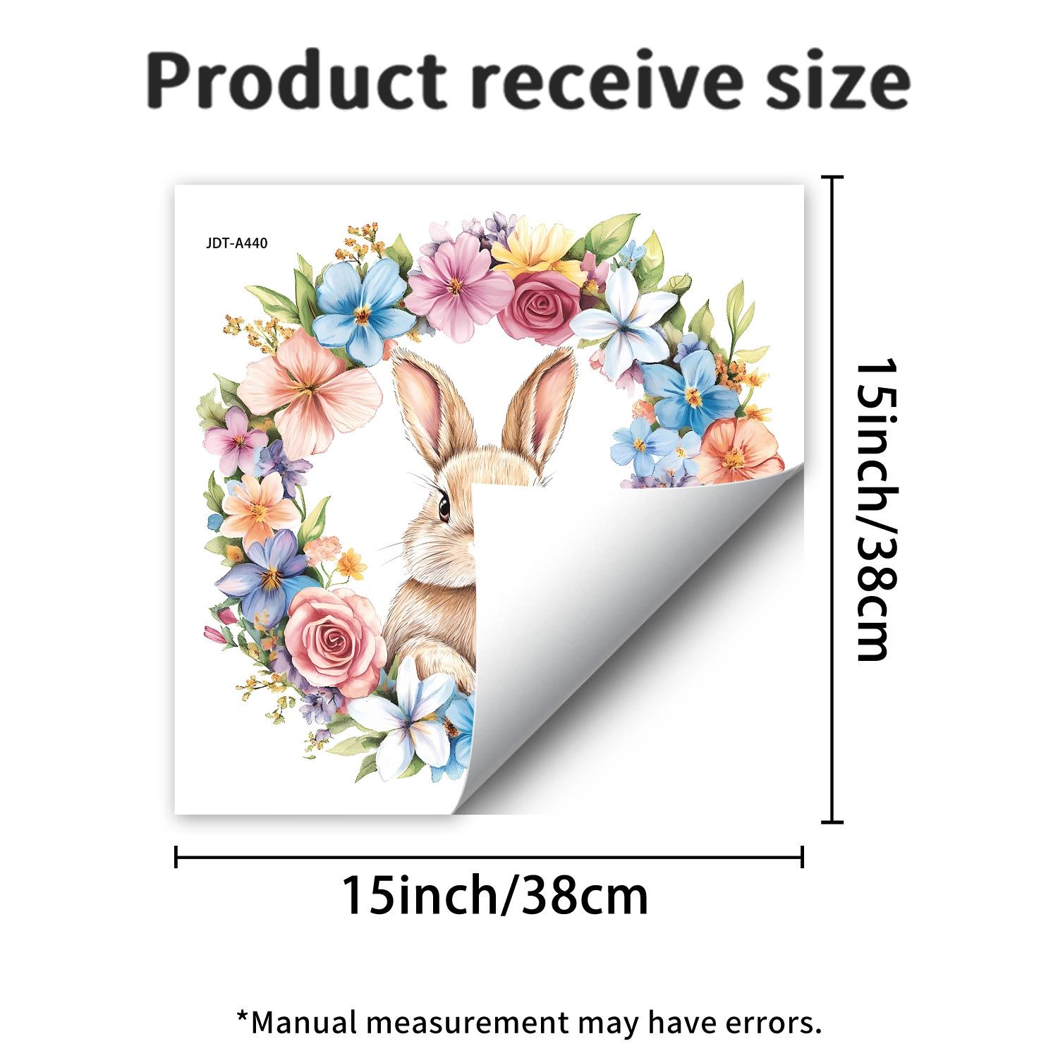 Пасхальный Мультяшный Кролик Цветок Акварель Весенний Стиль Окно Украшение Весенний Животный Фестиваль Статические Наклейки на Стекло