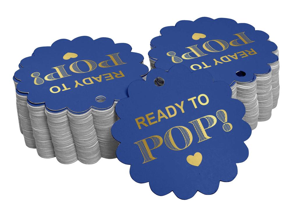 Inkdotpot Ready To Pop Baby Shower Bottle Tag Real Gold Foil Favor Hang Tags Pack Of