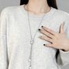 Adjustable Long Pendant Necklace with Extender Chain Minimalist Alloy Jewelry for Women Elegant Layering Piece for Sweaters Dresses