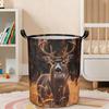 1pc, Autumn Deer Forest Laundry Basket, Rustic Dirty Clothes Hamper, Fall Wildlife and Woodland Storage Bin Gifts, Clothes Baskets for Bathroom, Bedro