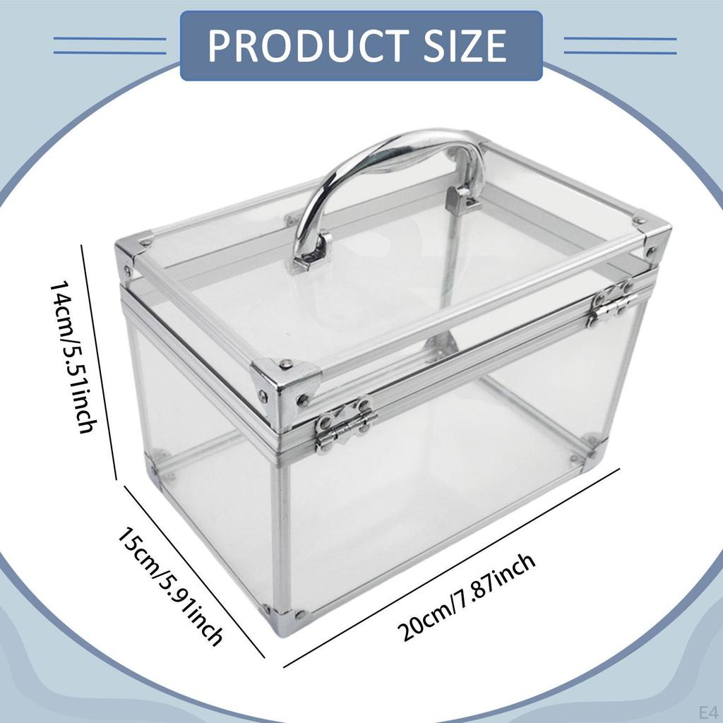 Acrylic Makeup Box with Handle, Display Stand, Portable Crown-shaped Case, Case for Nail