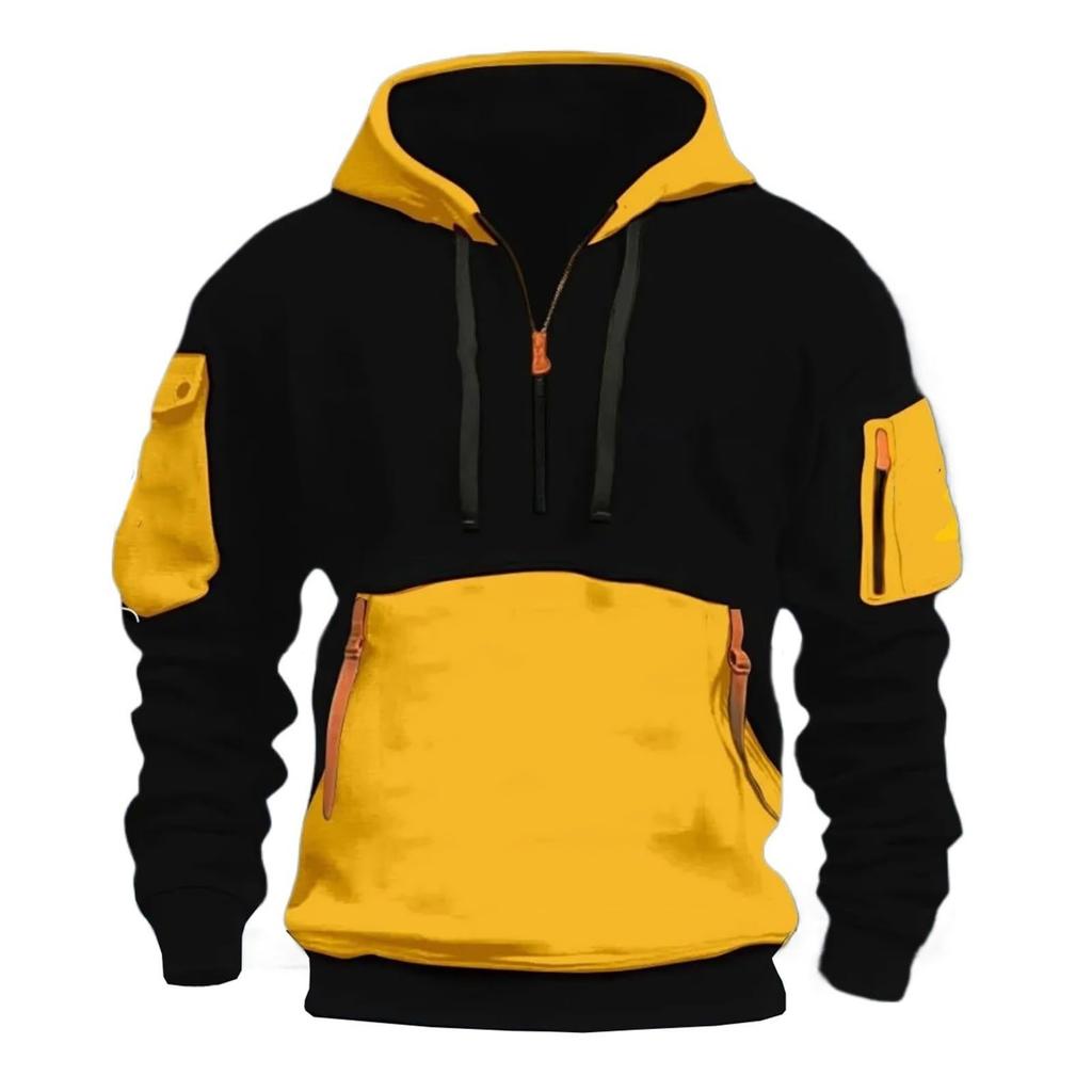 Men's Long-sleeved Casual Hooded Vest Pullover
