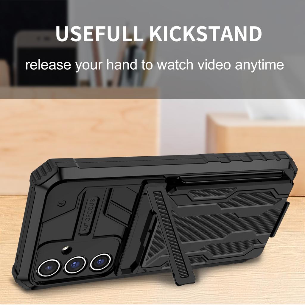 Etui z podpórką na telefon Samsung Galaxy A54 5G, Odpinany uchwyt na karty Pokrowiec PC+TPU