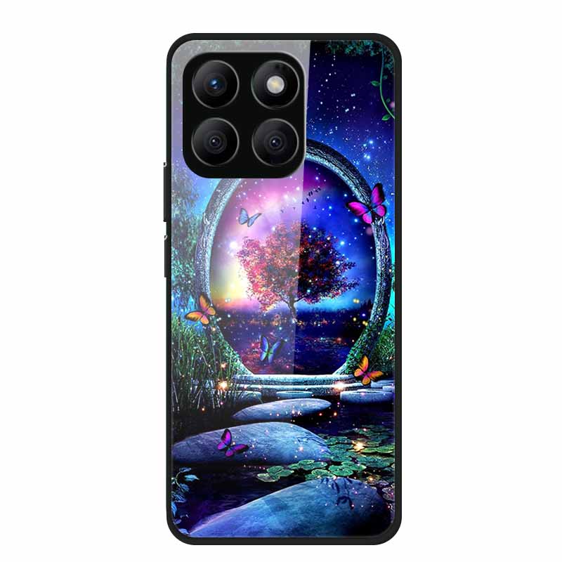 Glass Hard Back Cover For Honor X8C X8B X8 4G 5G Honor 400 Smart Phone Case Soft TPU Bumper Tempered Glass Case Coque Funda Capa