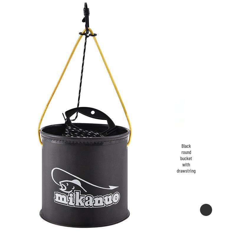 Foldable EVA Fishing Bucket with Rope - Thickened Live Fish Container