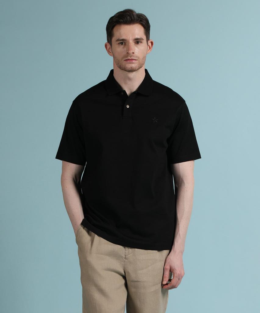 Panicalle Black Logo Short Sleeve Polo Shirt