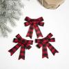 3PCS Handmade Christmas Ornaments Lattice Xmas Tree Bow Christmas Decoration Bowknot  Home Decor