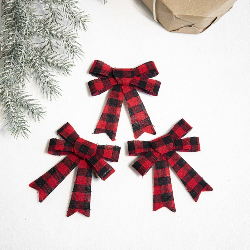 

3PCS Snowflake Christmas Decoration Bowknot Lattice Xmas Tree Bow Christmas Ornaments Home Decor Style E