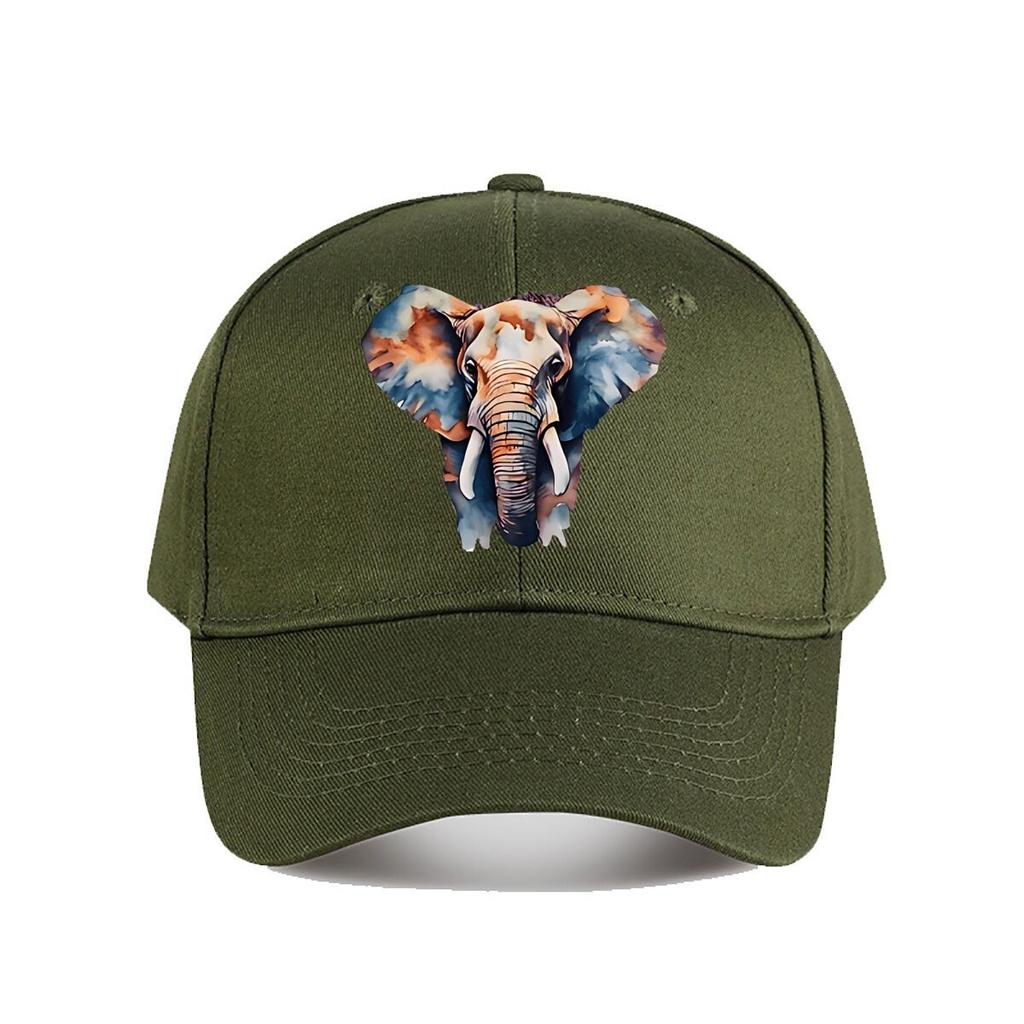 Lebendiges Aquarell-Elefanten-Wandkunst-Dekor Baseballkappe Mode Unisex Sonnenhut Damen Outdoor-Sport Snapback-Kappe