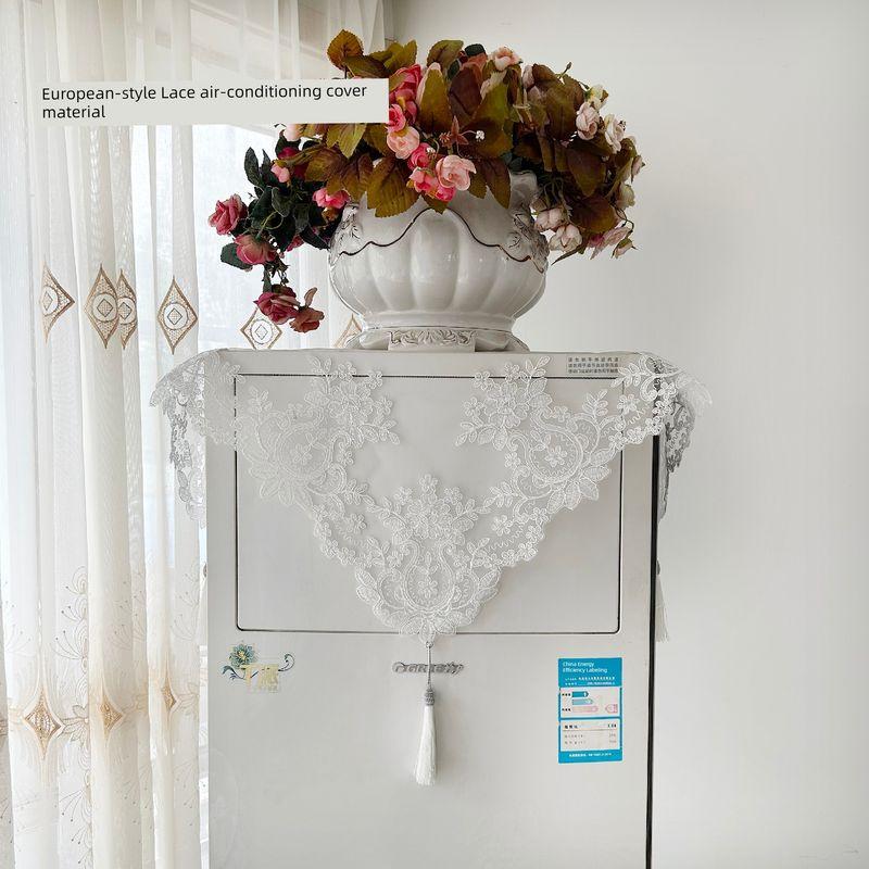 

Простой двухслойный кружевной квадратный чехол для кондиционера шкафного типа, ткань с вышивкой, современный вертикальный пылезащитный чехол для кондиционера Style 6 White 65cm * 65cm (in the picture effect)