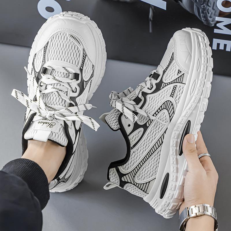 2025 new men's shoes summer mesh breathable men's comfortable casual shoes platform versatile dad shoes sports trendy shoes