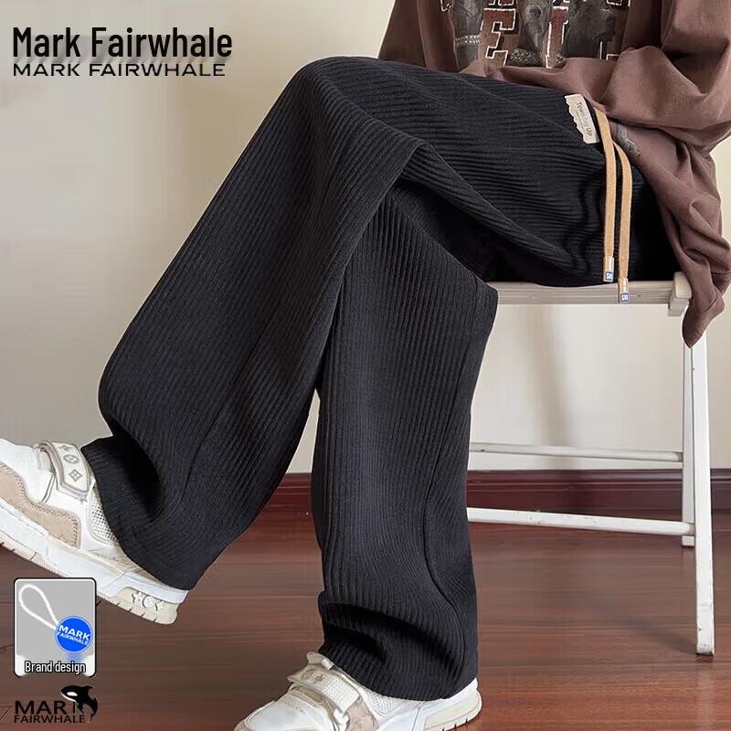 Mark Fairwhale Men s Thickened Corduroy Straight Loose Casual Pants M чёрный