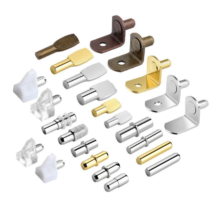 50Pcs Cold Rolled Steel Shelf Support Pegs Electroplated Finish Various Sizes For Home Cabinet Wardrobe Bookshelf