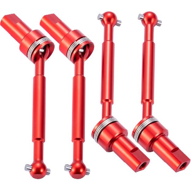 RC Aluminum Front Rear Driveshaft Assembly for Tra-xxas LaTrax 1/18 Teton Desert Prerunner SST-Replaces Part 7650 (Red)
