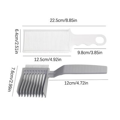 2Pcs Kit Upgrade Barber Flat Top Hair Cut Combs Men'S Arc Design Curved Positioning Hair Clipper Combs Salon Hairdresser Tools
