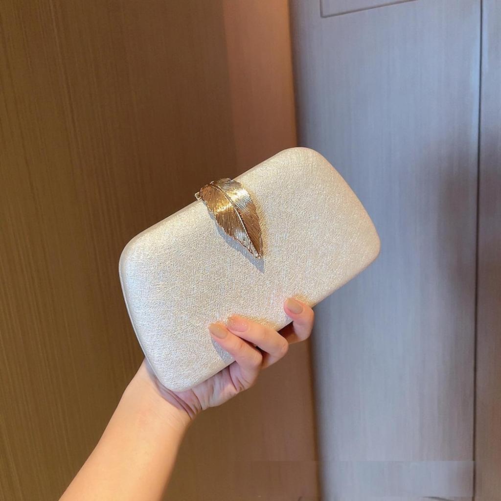 Art Hertz Women's Wedding Bag, Party Bag, Clutch Bag for Everyday Use, and Special Occasions (White) - Small size cannot fit gift envelopes.