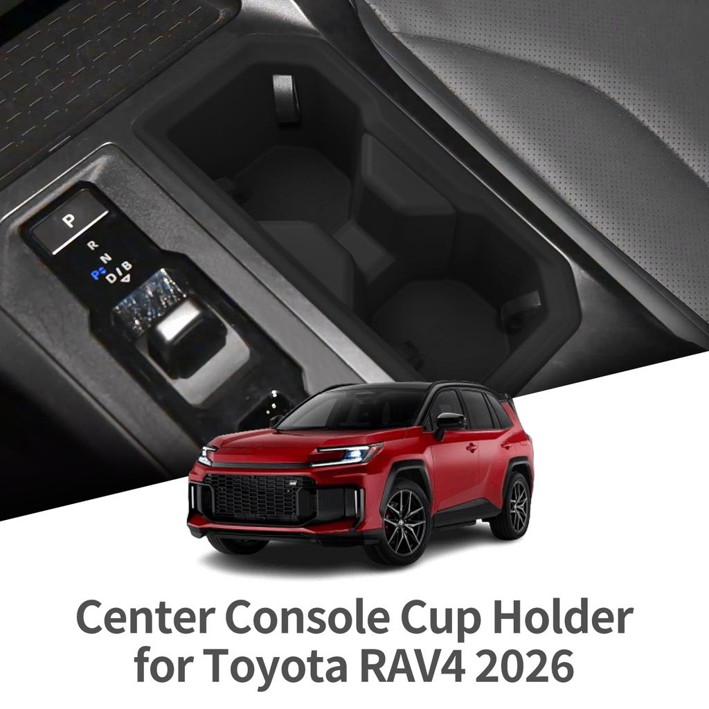 for Toyota RAV4/Wildlander 2026 Cup Holder Storage Tray Shock-Absorbing Central Armrest Cup Box Silicone Tidying Accessories