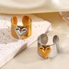 Vintage New Design Metalic Heart Stainless Steel Rings 18K Golden Plated Jewelry Trendy Jewelry Valentine's Day Gifts