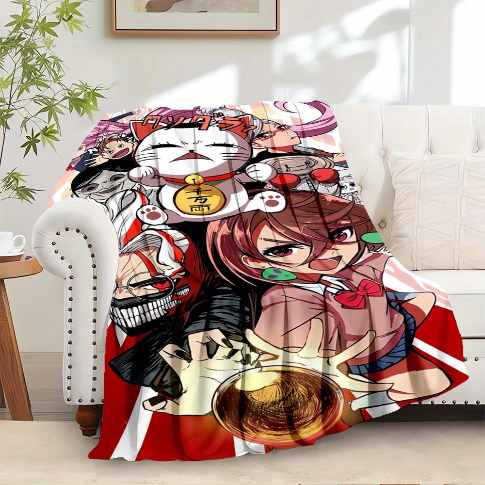 1pc Flannel Throw Blanket, DAN DA DAN,Group,CartoonPattern Printed Blanket, Warm Cozy Soft Blanket For Couch Bed Sofa Car Office Camping Tra