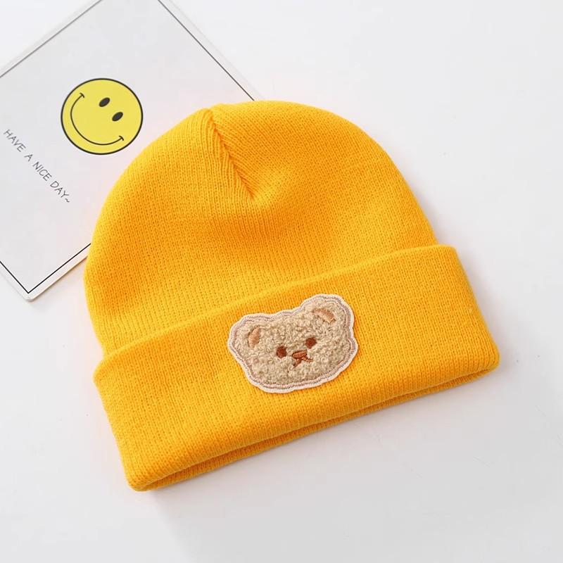 Infant Hat Autumn and Winter Style Cute Little Bear Infant Knitted Hat Spring and Autumn Season Boys and Girls Baby Woolen Pull-over Hat Fashionable