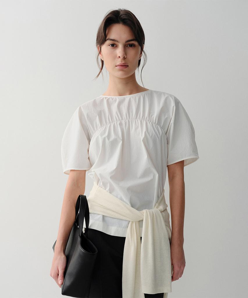 Ia Shirring Blouse (White)