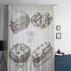 Food Sketch Set Tulle Curtains For Living Room Sheer Curtain Bedroom Veil Organza Decorative Window Treatments