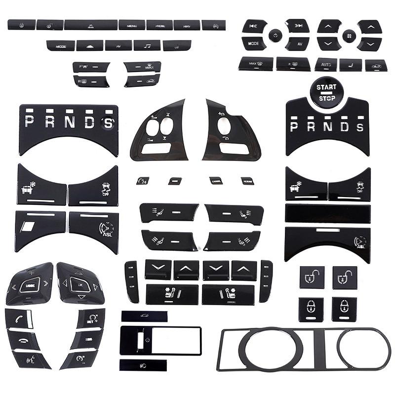 For Jaguar XF XJ 2010- aluminum alloy Black Button Stickers Car Accessories Interior AC Gear Switch Repair Decals