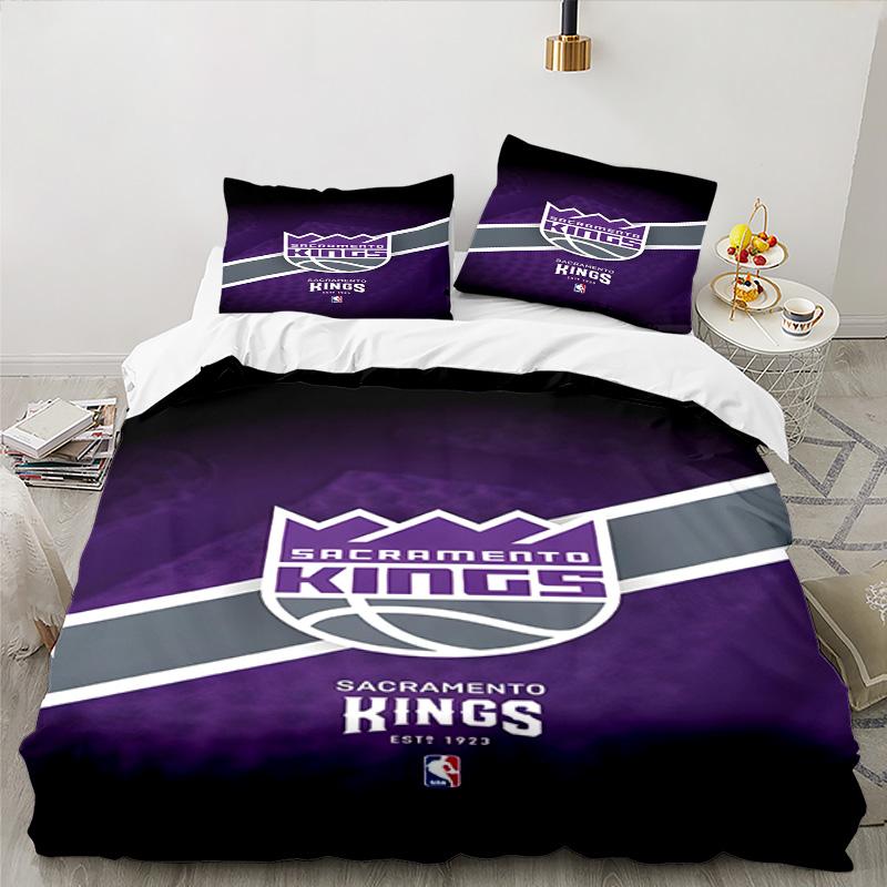 Kings Basketball Bedding Set 3pcs, High Quality Bedding Set Including 1pc Duvet Cover And 2pcs Pillowcases for Bedroom, Dormitory Gift