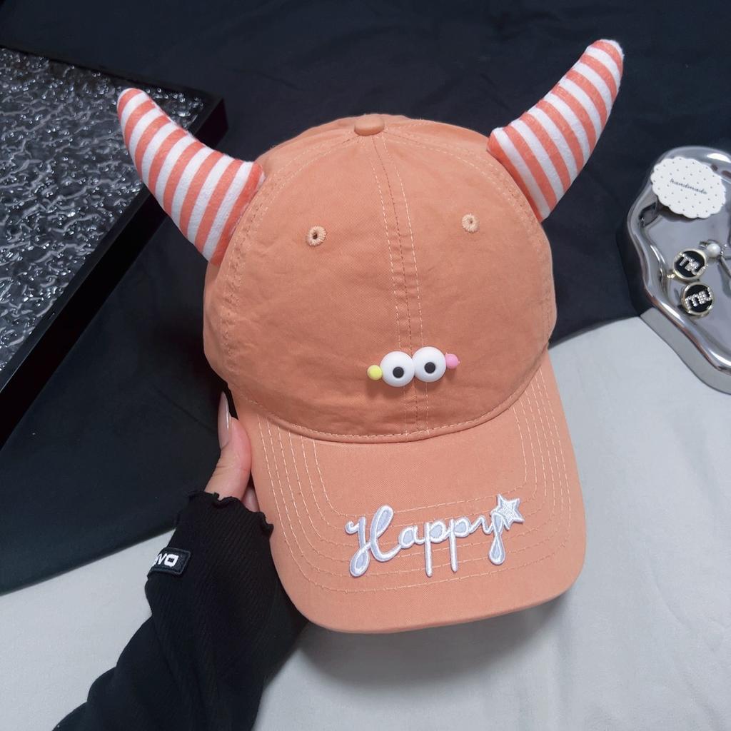 Cute devil small horn cap female cute wings student hat spring and autumn funny versatile baseball cap