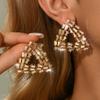Retro Personality Diamond Triangle Stud Earrings Hollow Personality Banquet Shiny Jewelry Earrings Earrings Women