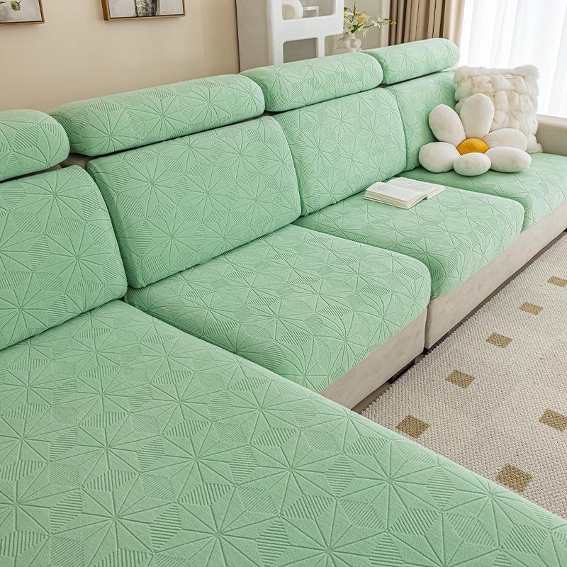 Plush Elastic Fabric Sofa Cover Universal Jacquard Living Room Sofa Cushion Cover Cloth Anti Cat Scratch Non-Slip Full Package