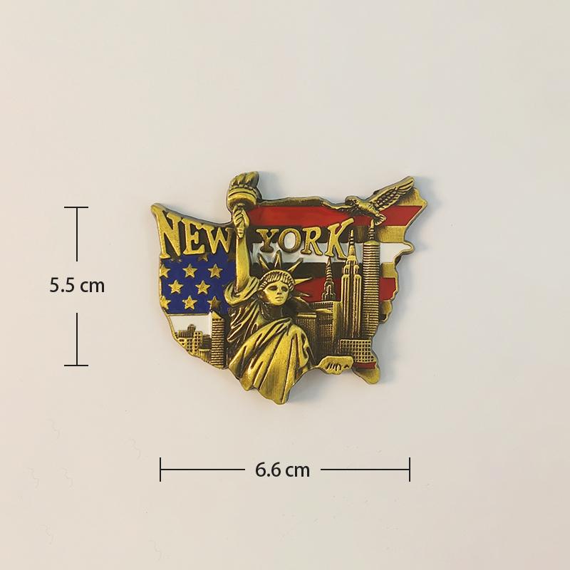 America New York Statue of Liberty 3D Stereoscopic Tourism Souvenirs Metal Decoration home Refrigerator magnets