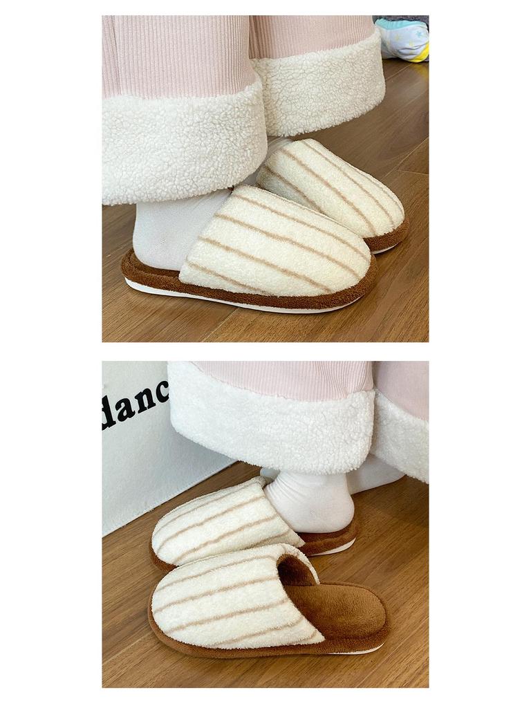 Women's Non-Slip Cotton Slippers - Soft, Silent, Closed-Toe for Indoor Comfort - Perfect for Autumn and Winter.