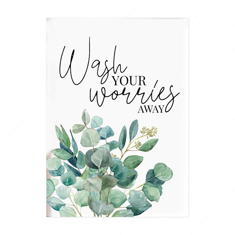 

Акварельные листья эвкалипта, настенная живопись на холсте, зеленое растение, скандинавская ванная комната, цитата, постеры и принты для домашнего декора A4 21x30cm no frame
