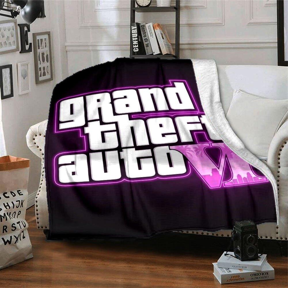 

1pc Grand Theft Auto Soft Flannel Blanket with Designer Print - A cozy blanket for all seasons, perfect for the couch, bed, officeB92 80cmx120cm(31inx47in)